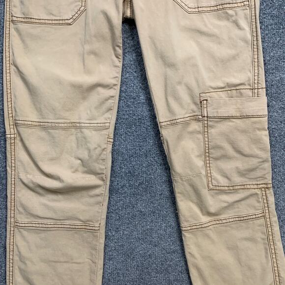 Hei Hei Pants Womens 26 Brown Cotton Blend Stretch Cargo Pockets Double Knee - Picture 3 of 13